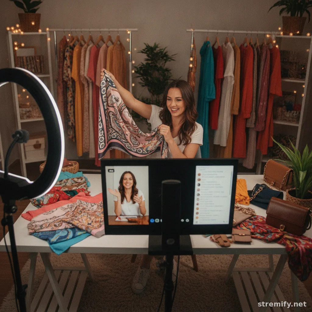 Seller engaging viewers during Facebook livestream using an alternative to CommentSold.