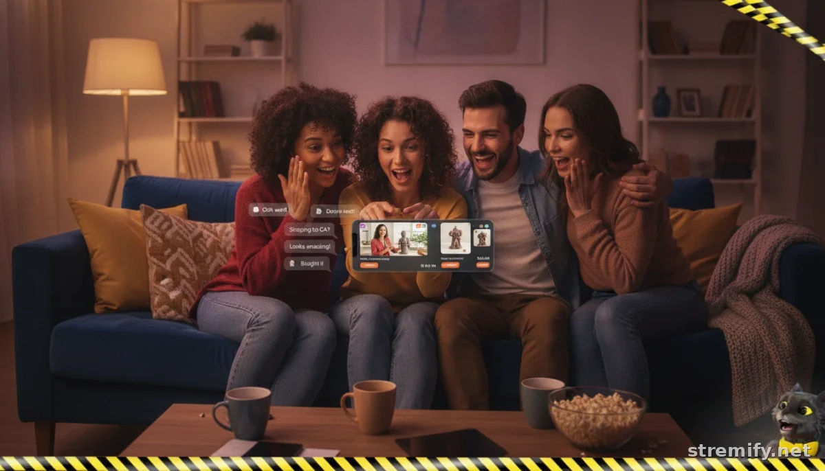 friends shopping via live stream with interactive features on a phone
