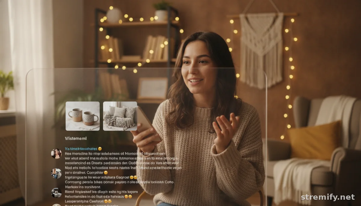 Instagram live seller engaging with viewers and highlighting products