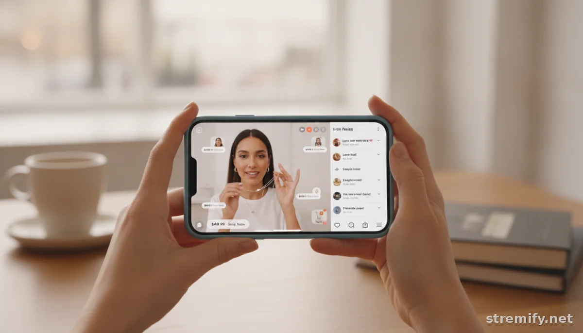 Browsing Instagram Reels that showcase repurposed livestream content from a shopping event