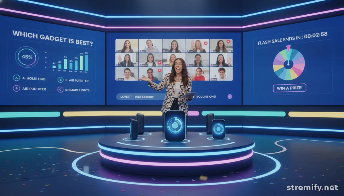 Live shopping event with interactive features and real-time engagement