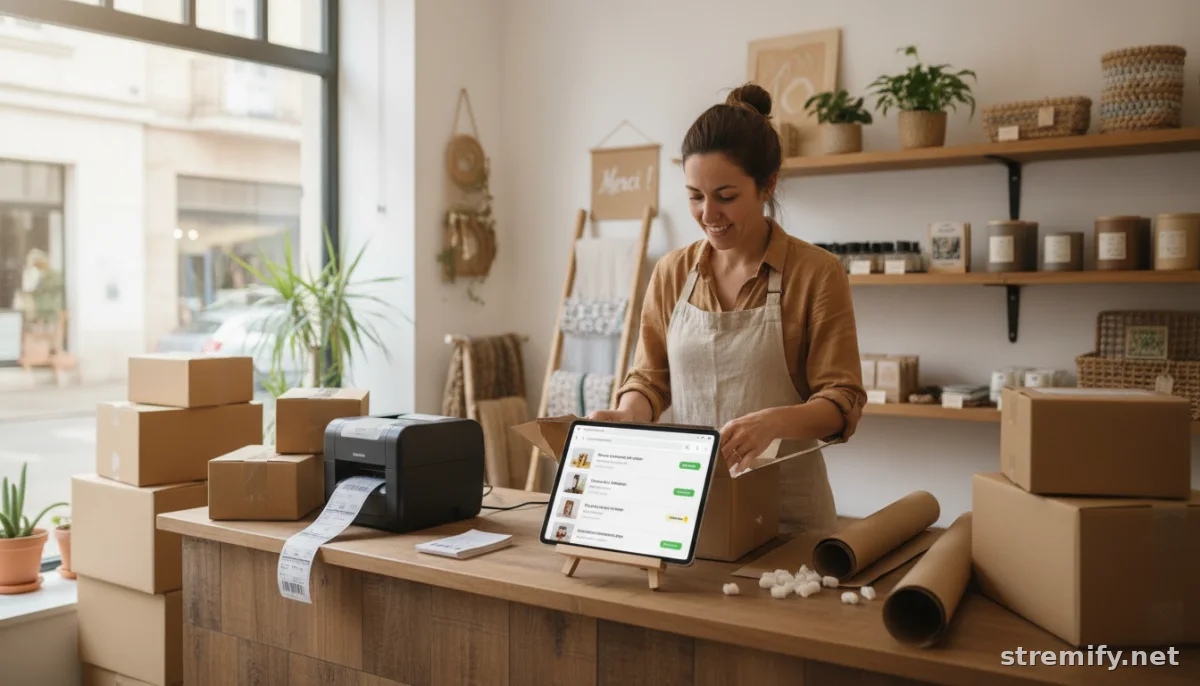 merchant uses live stream order tracking solutions to fulfill orders in boutique setting