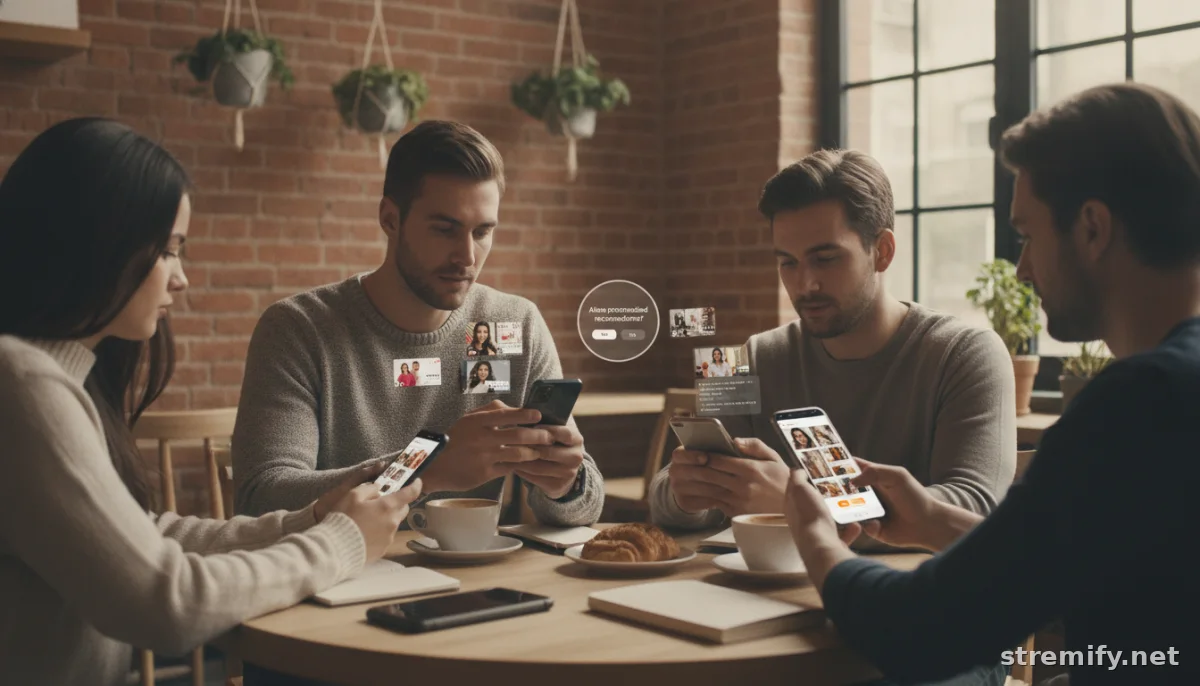 Shoppers watching a live stream on phones with privacy consent notification visible