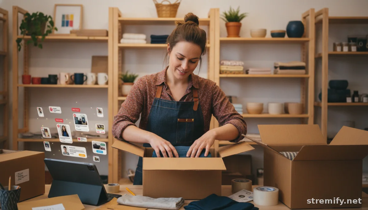 merchant packing orders after crossposting live sales events with sales notifications from multiple channels