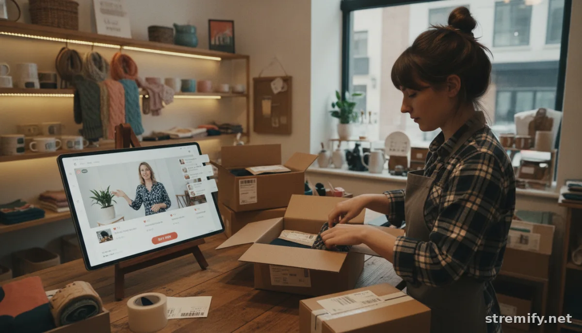 merchant handling live shopping orders with music licensing compliance