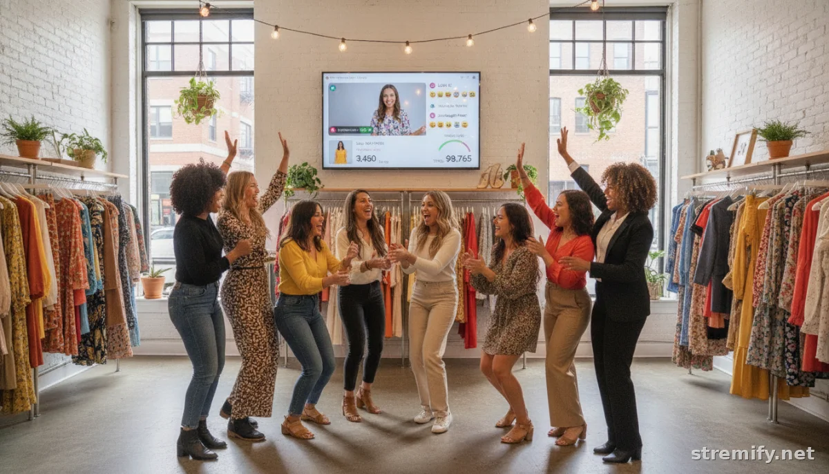 Merchant team reacting to successful personalized live shopping campaign