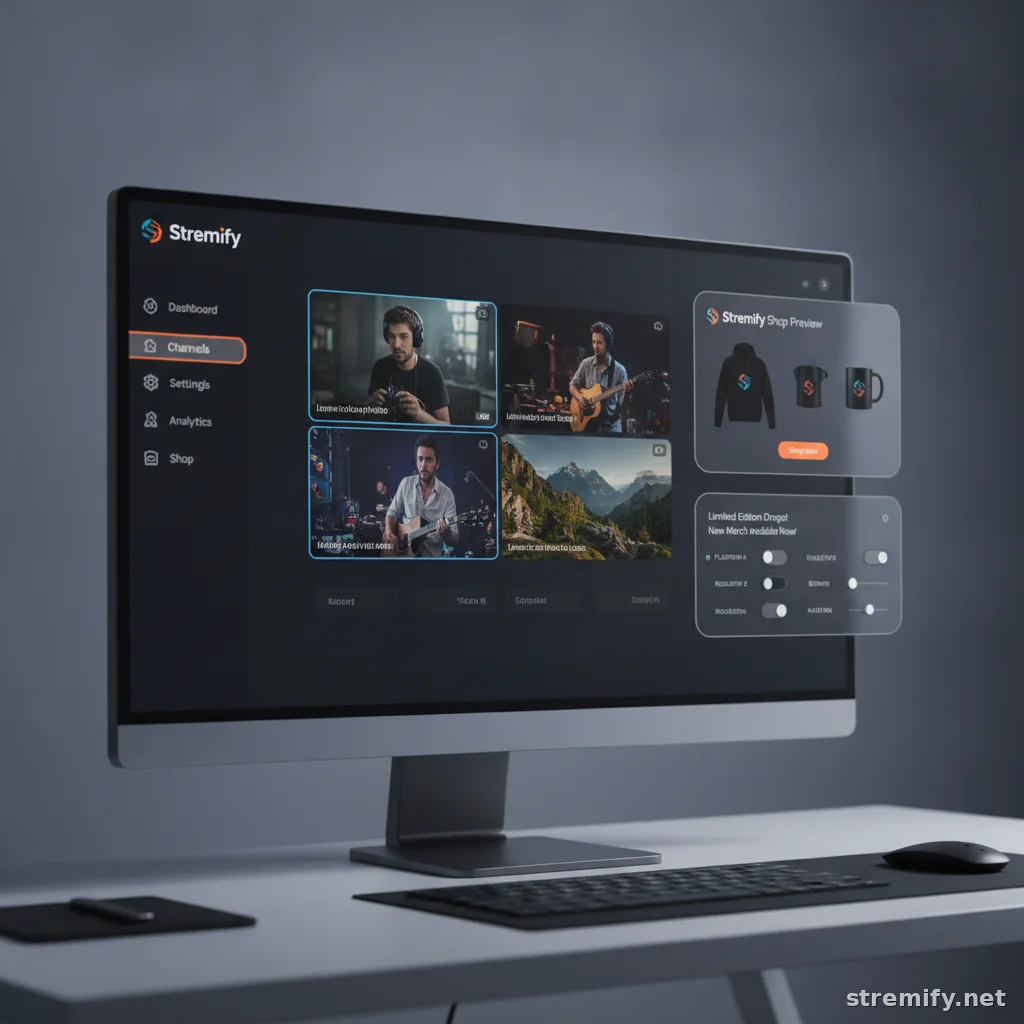 Stremify dashboard displaying multichannel setup as a key CommentSold alternative feature.
