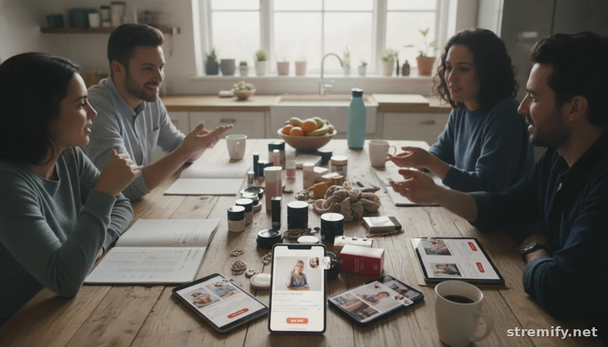 team planning ecommerce live event with products and order sheets