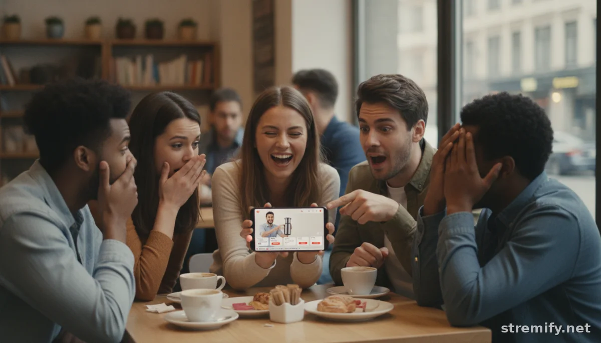 Watching a TikTok short repurposed from a live shopping demo in a cafe setting