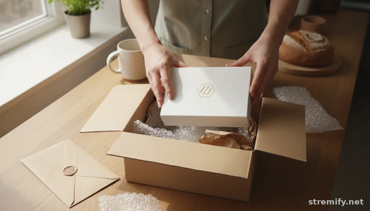 Unboxing a delivery to check product and packaging quality, relevant to reduce live shopping returns.