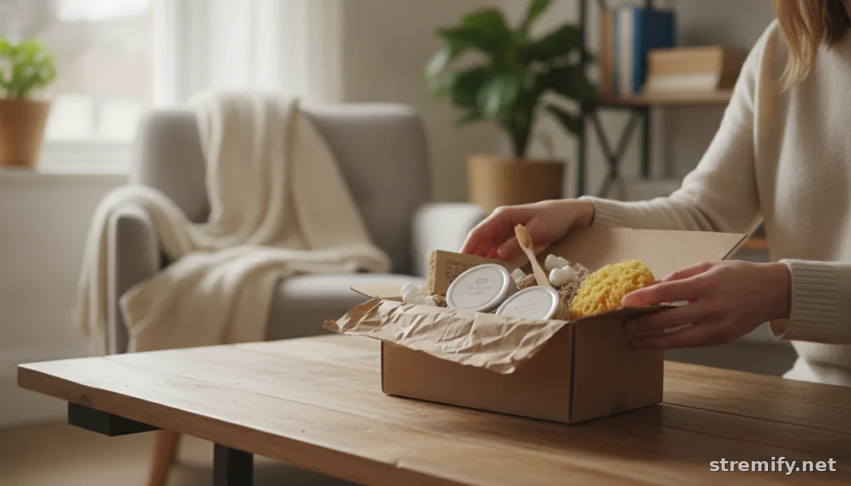 Unboxing eco-friendly products with minimal packaging as part of live selling tips