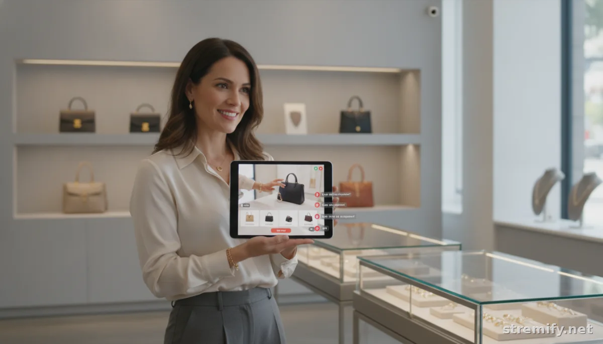 high ticket product live selling strategies live shopping session in a luxury boutique