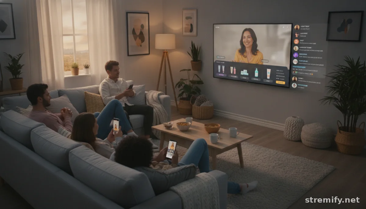 live shopping ideas stream party with interactive product overlays and group chat