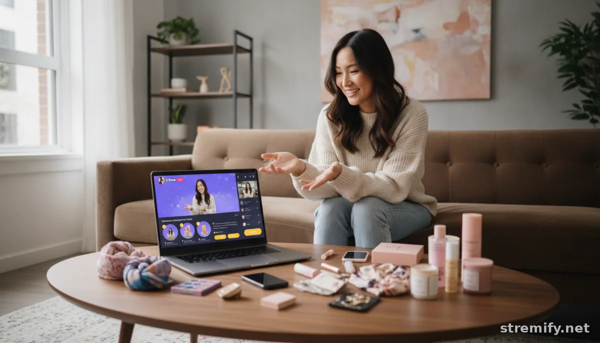 pre-live checklist for ecommerce streams with a seller preparing products for a live shopping event
