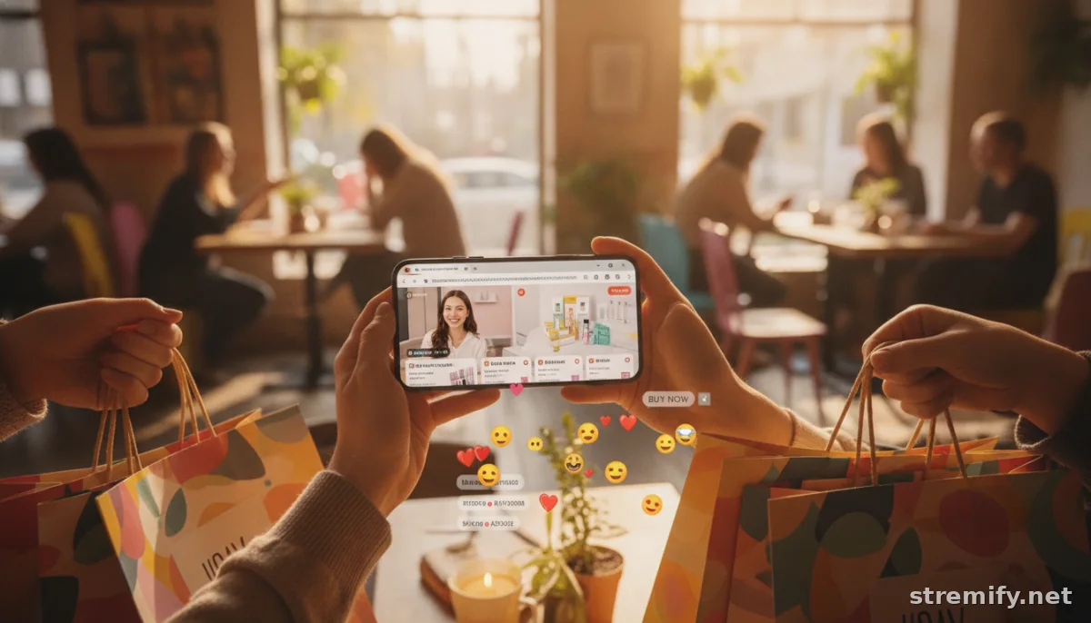 smartphone showing live shopping stream with viewers, perfect for troubleshooting livestream lag issues article